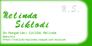 melinda siklodi business card