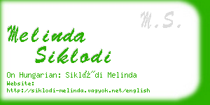 melinda siklodi business card